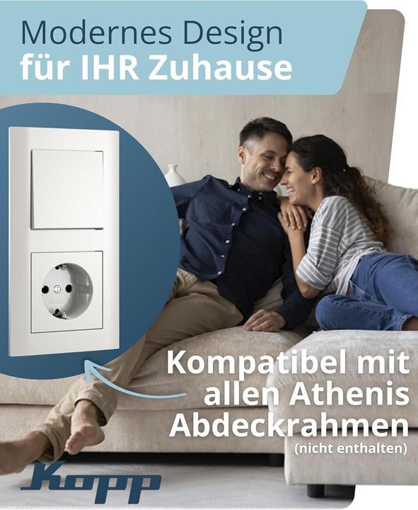 Produktbild Kopp Einsatz Ausschalter, Wechselschalter ATHENIS Reinweiss (RAL 9010) 587629085