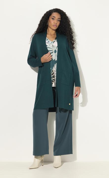 Actual product image Ulla Popken Long Pocket Open Front Cardigan Sweater (50, 52)