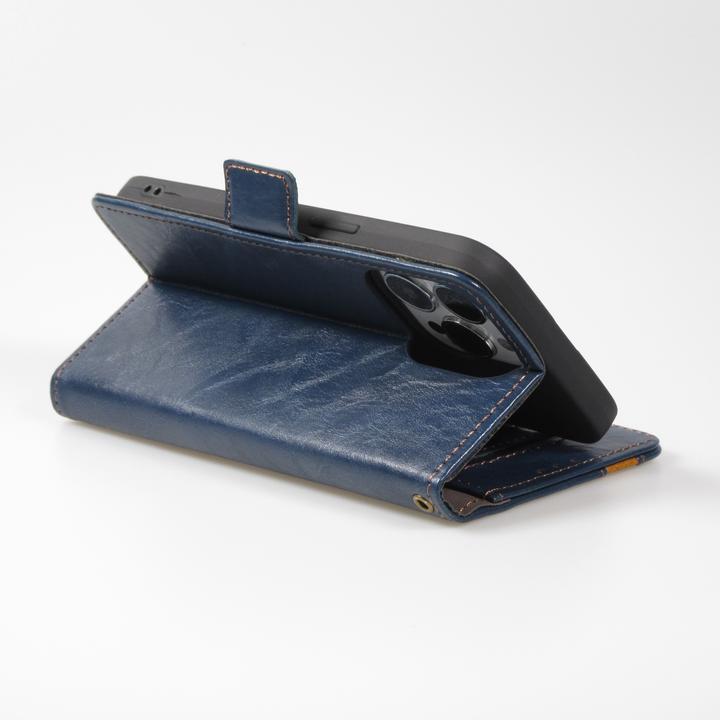 Immagine prodotto PhoneLook Etui cuir Flip Wallet en cuir véritable avec stripe design et compartiment à cartes (Apple iPhone 13 Pro Max)