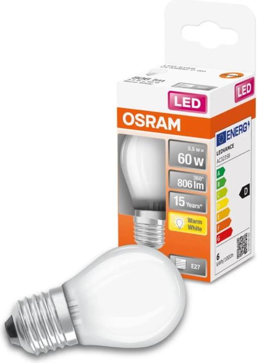 Productafbeelding Osram Ster Klassieker P (E27, 5.50 W, 806 lm, 1 x, D)