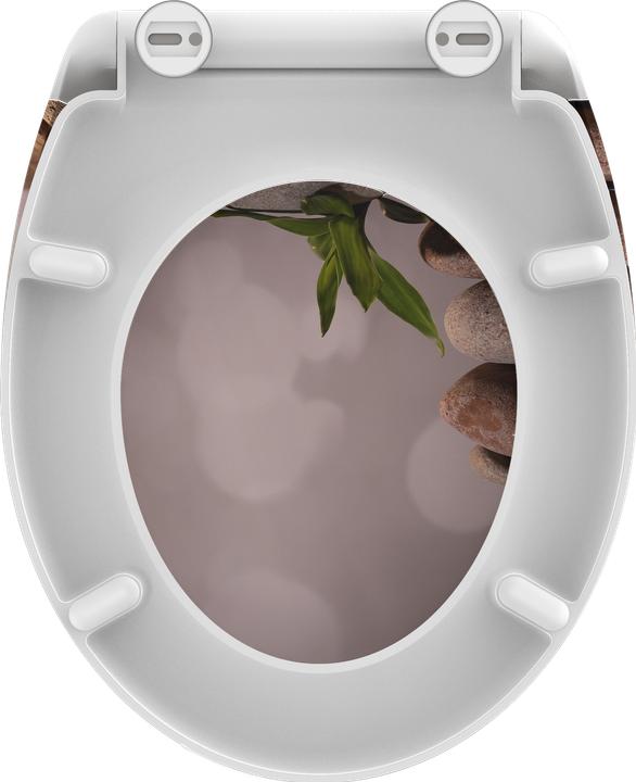 Actual product image Schütte Thermoset toilet seat STONE PYRAMID Soft-close mechanism Quick-release fastener 82380 Asian