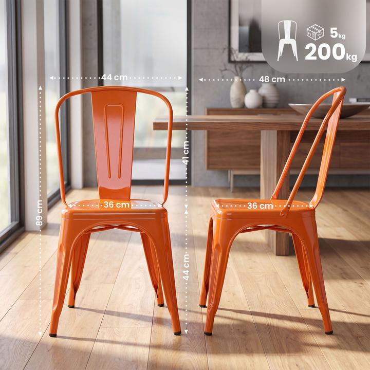 Image du produit CLP Lot de 4 chaises Benedikt, orange