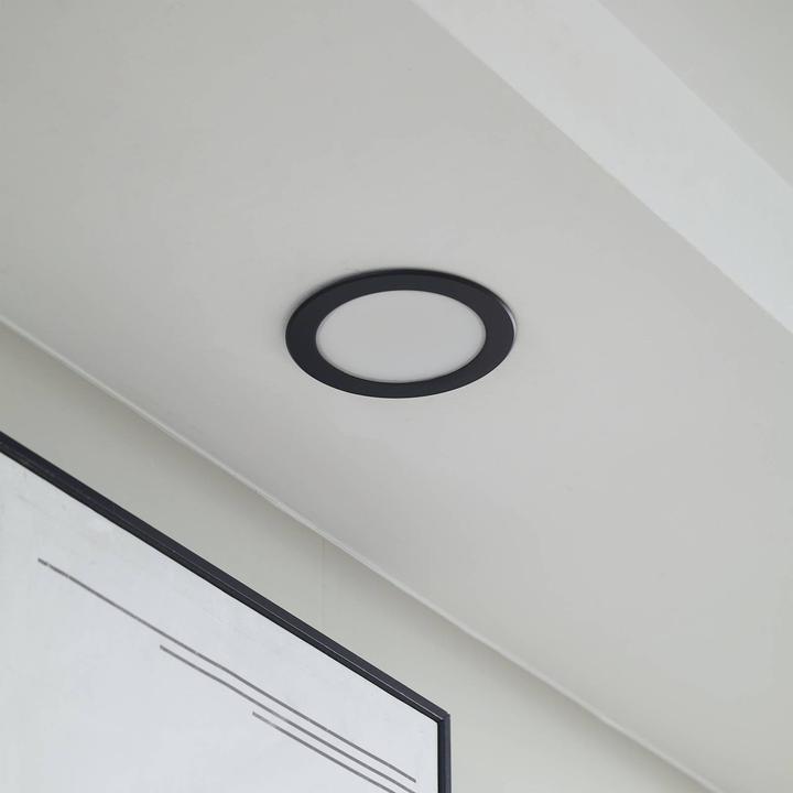 Produktbild Prios LED-Einbaustrahler Rida, schwarz, 14,5 cm, 12 W, CCT (1190 lm)