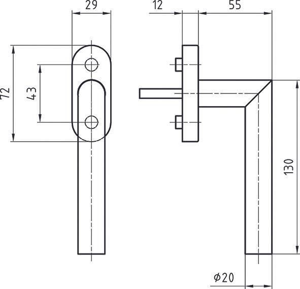 Actual product image Glutz Free-closing window handles 53020