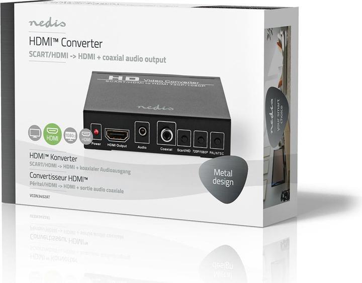 Immagine prodotto Nedis Convertitore HDMI T Presa SCART Uscita HDMI / 1x uscita audio 3,5 mm / 1x audio digitale 1 via 108