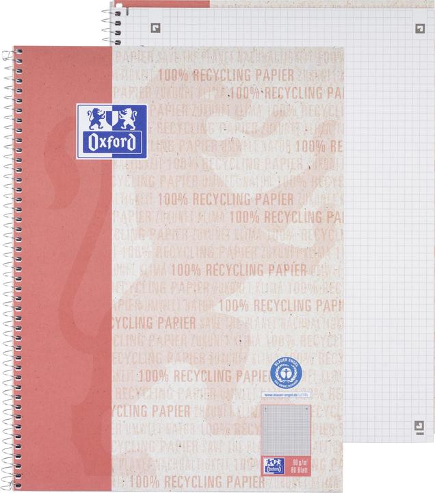 Produktbild Oxford RECYCLING - Collegeblock kariert (A4, Kariert, Weicher Einband)