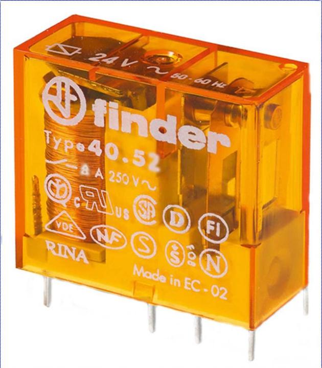 Finder DPDT miniature PCB relay,8A 24Vac coil