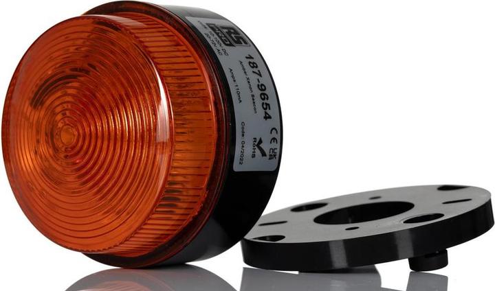 RS PRO Xenon flash signal lamp Orange, 10 100 V dc, 20 72 V ac, Ø 76mm x 50mm