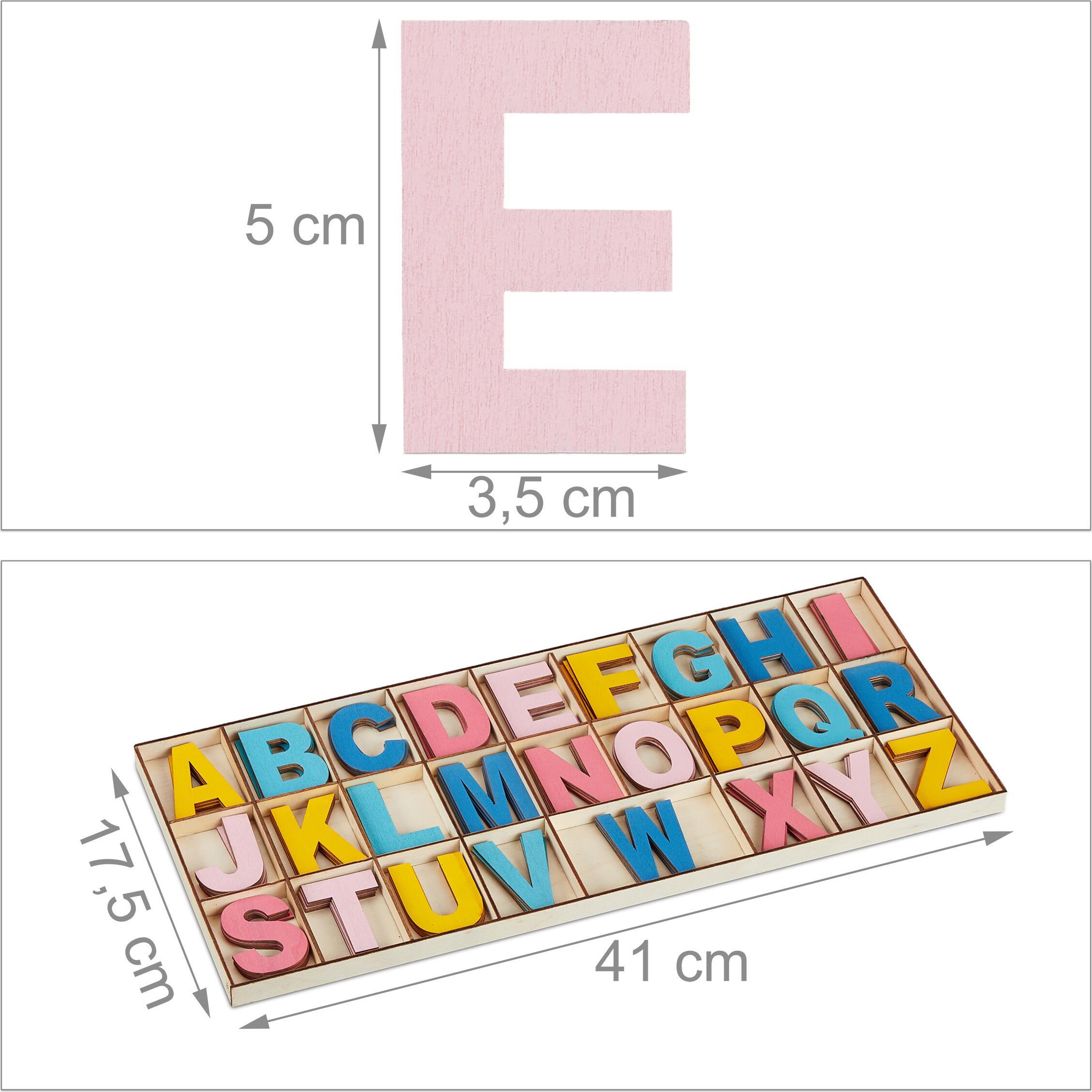 Thumbnail - Relaxdays, Holzbuchstaben + Stoffbuchstaben, 104tlg. Holzbuchstaben Set