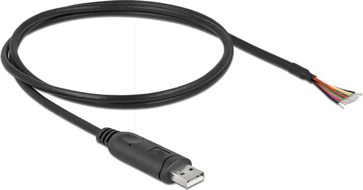 Actual product image Delock Adapter cable USB 2.0 Type-A to serial RS-232 with 9 open cable ends + shield 1 m (1 m, Industrial cables)
