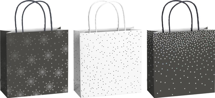 Black, White, Dark grey, Shiny silver colour