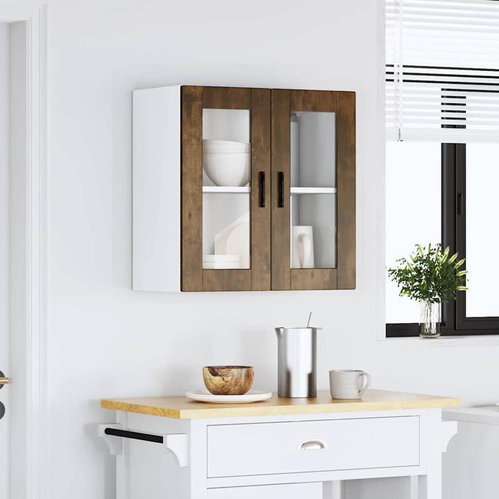 Immagine prodotto VidaXL Armadio a muro per cucina con anta in vetro Porto rovere fumé Armadio a muro per cucina (60 x 31 x 60 cm)