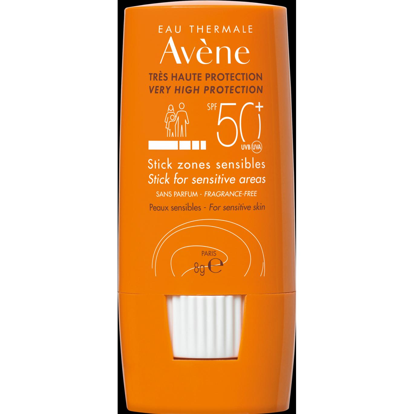 Avène, Sonnencreme, Sonnenstick für empfindliche Hautpartien (Sonnencreme Gesicht, SPF 50+, 8 ml, 8 g)