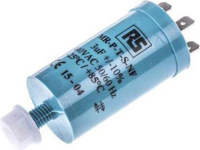 Produktbild RS PRO Motorkondensator, 3uF, 440V, Metallisiertes Polypropylen, Schraubklemme