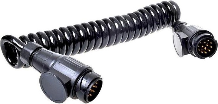 Actual product image ProPlus Spiral cable with 2x plug 13-pole PVC in blister pack (3.50 m)