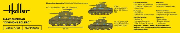Actual product image Heller STARTER KIT M4A2 Sherman "Division Leclerc" (deco.FR KIT