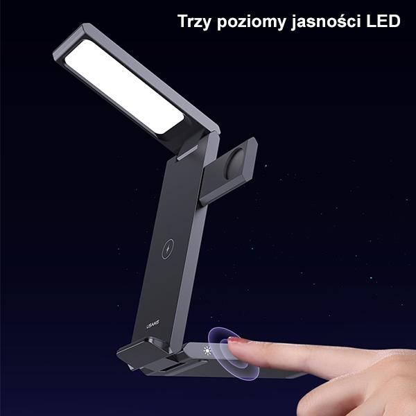 Actual product image Usams Ład. indukcyjna z lampą 3w1 15W czarny/black CD181WXC01 (US-CD181) (15 W)