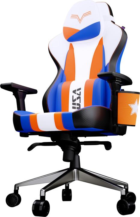Actual product image Cooler Master Fauteuil Caliber X2 Street Fighter 6 Luke (Blanc/Bleu/Orange)