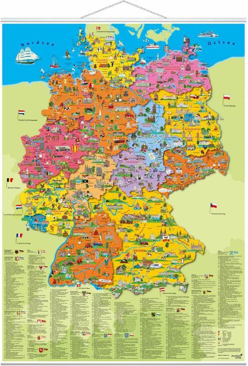 Immagine prodotto Mappa politica illustrata della Germania