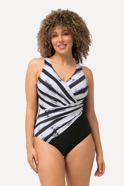 Produktbild Ulla Popken Badeanzug, Streifen, Softcups, Drapierung, recycelt (56)
