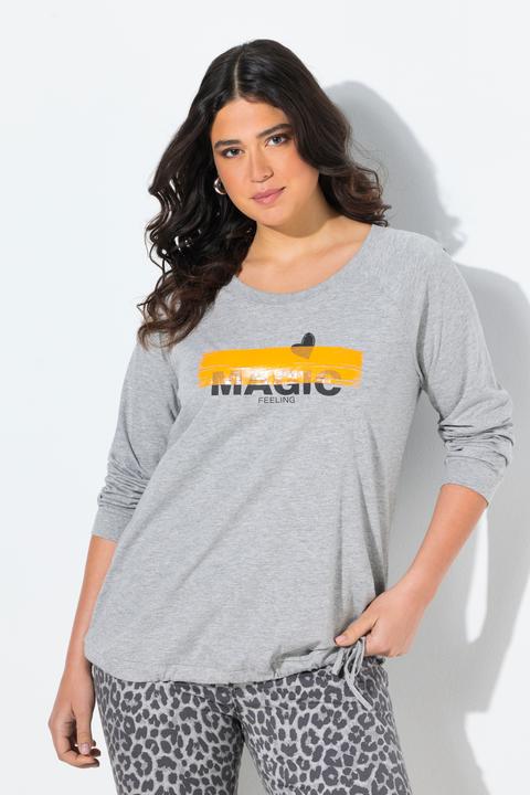 Produktbild Ulla Popken Shirt, Saumband, Boxy, Rundhals, Langarm (54)