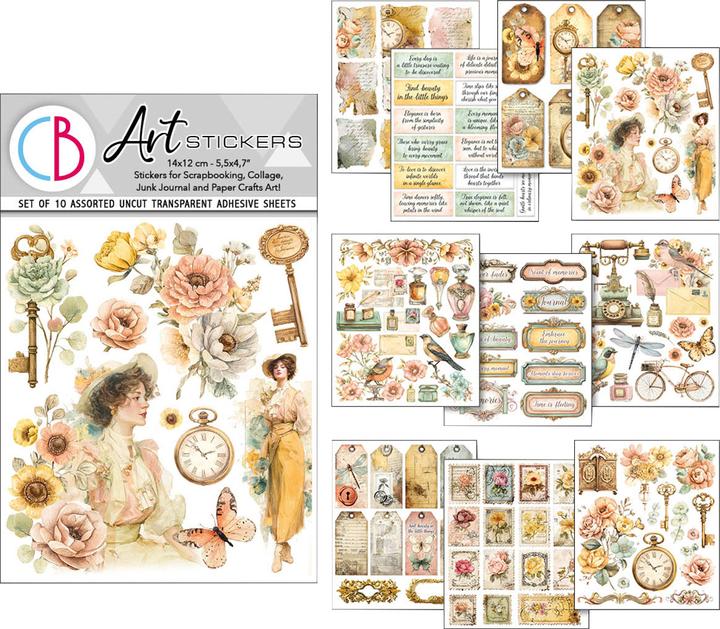 Ciao Bella Art Stickers "Reminder", 14 x12 cm, 10 Blatt (10 Sticker)