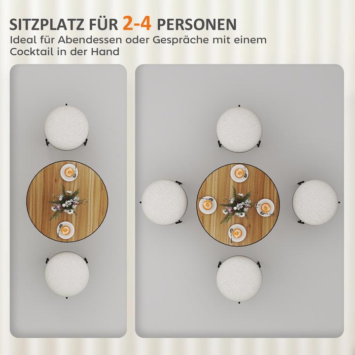 Produktbild Homcom Esstisch MDF, Metall Eiche (70 x 70 x 76 cm)