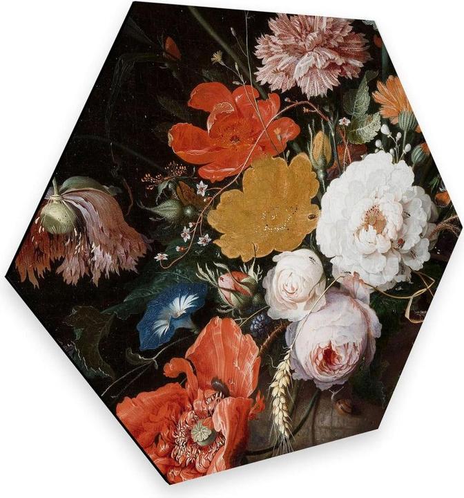 Image du produit Trenddeko Nature morte avec des fleurs et une horloge (75 x 65 cm)