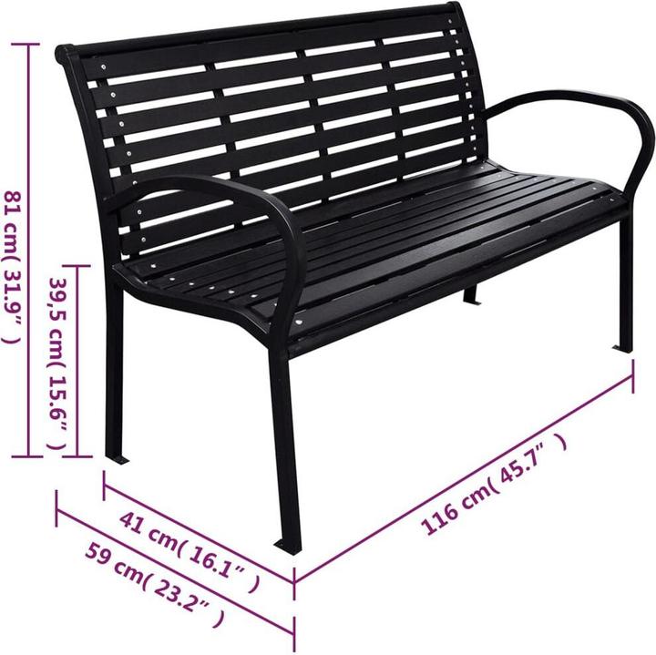 Actual product image vidaXL Gartenbank 116 cm und WPC