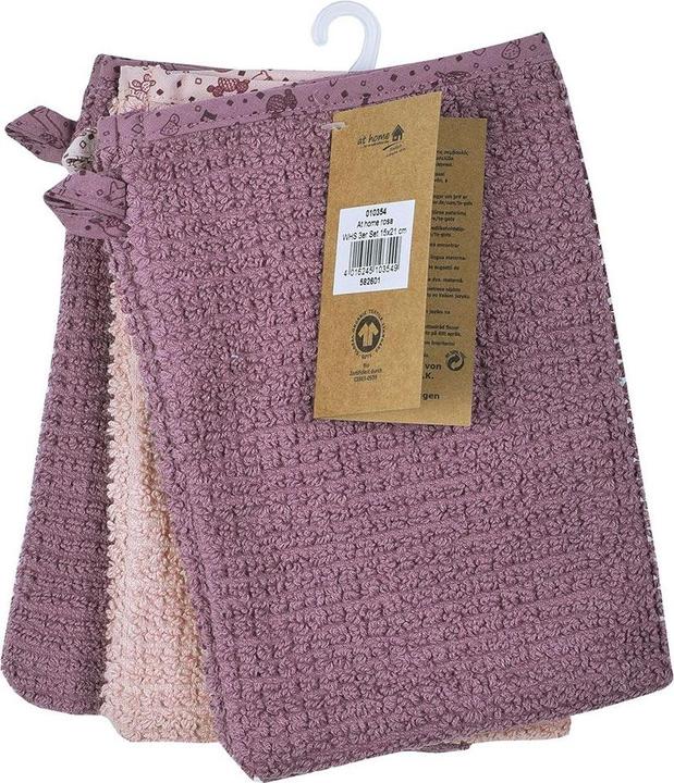 Produktbild Baby-Waschlappen & Waschhandschuhe Waschhandschuh 3er Pack Bio-Baumwolle - Lama - Mauve
