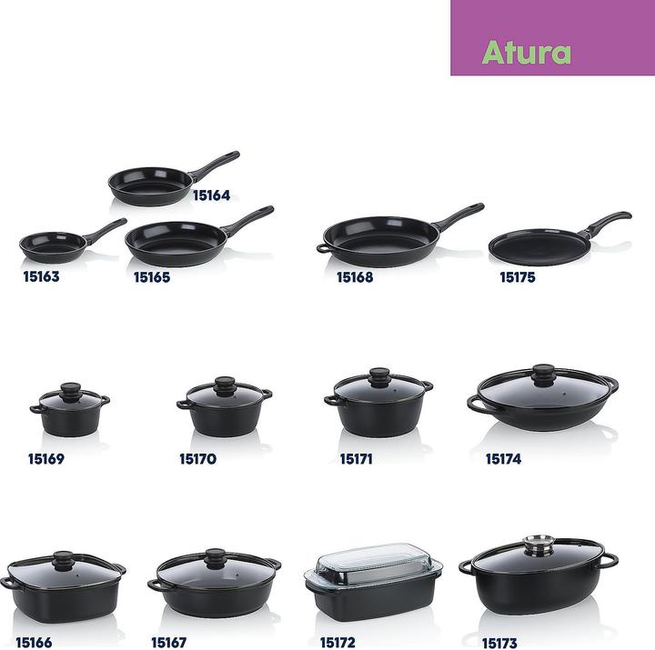 Image du produit Kela Keramikpfanne schwarz Atura (28 cm, Poêle à frire, Fonte d'aluminium)
