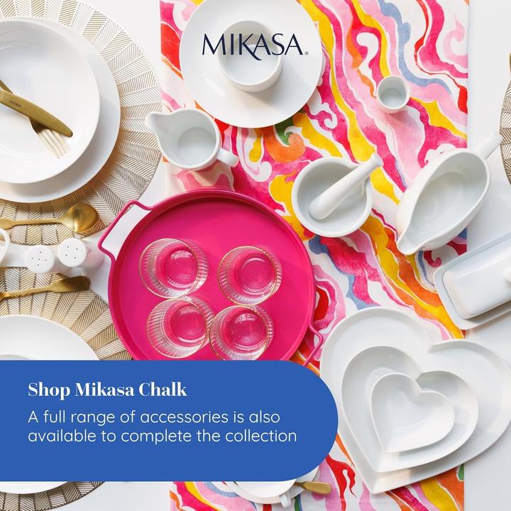 Actual product image Mikasa Chalk 12-Piece Porcelain Dinner Set, White (12 pcs.)