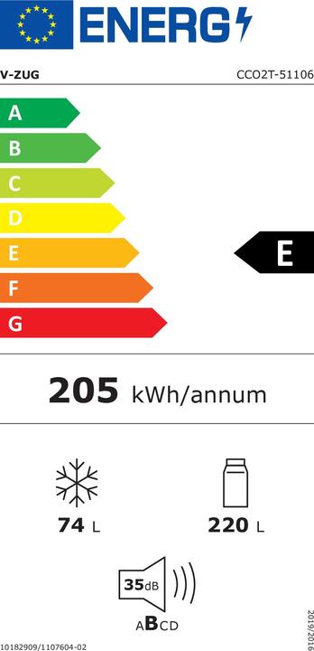 Energie-Label V-Zug 5110600000 (294 l)