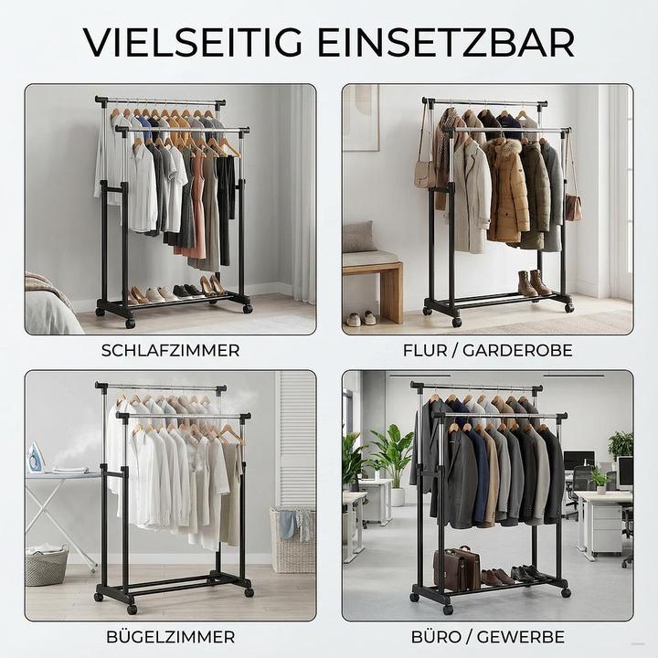 Actual product image Homeline Adjustable double clothes rack