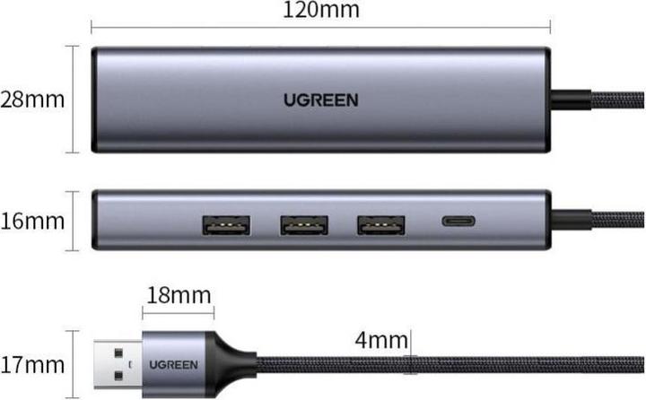 Actual product image Ugreen 5in1 Adapter (USB-A, 5 Ports)