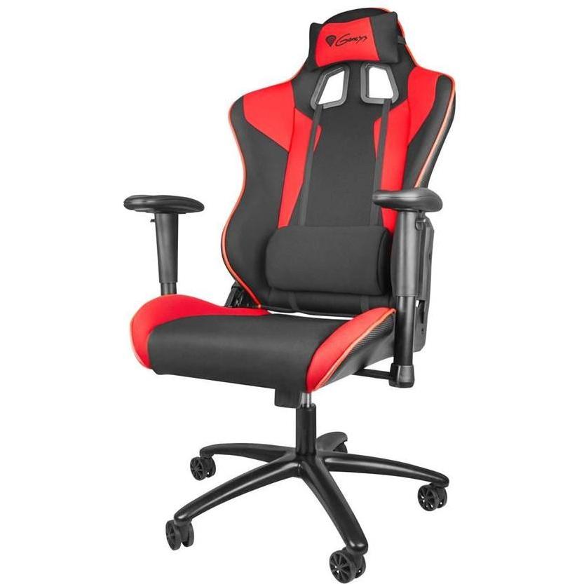 Genesis SX77 PC-Gamingstuhl Gepolsterter Sitz, Gaming Stuhl, Rot, Schwarz