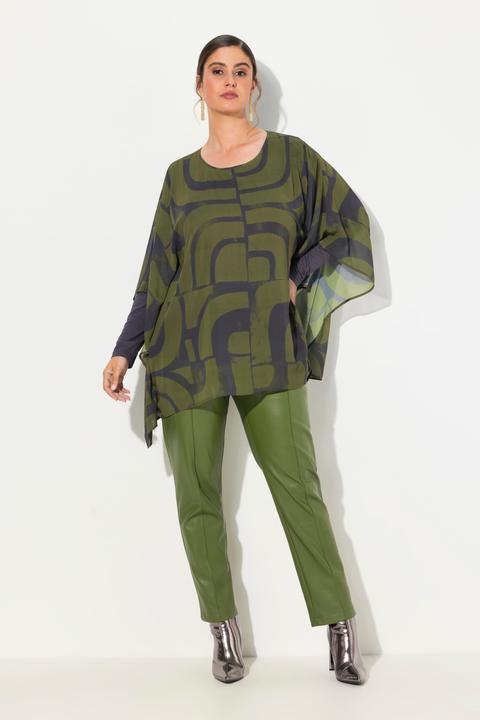 Actual product image Ulla Popken Layered Geometric Print Blouse (62)