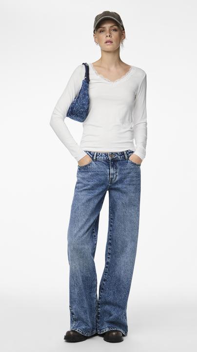 Actual product image Pieces Pcbarbera Ls Lace Top Noos Bc (L)