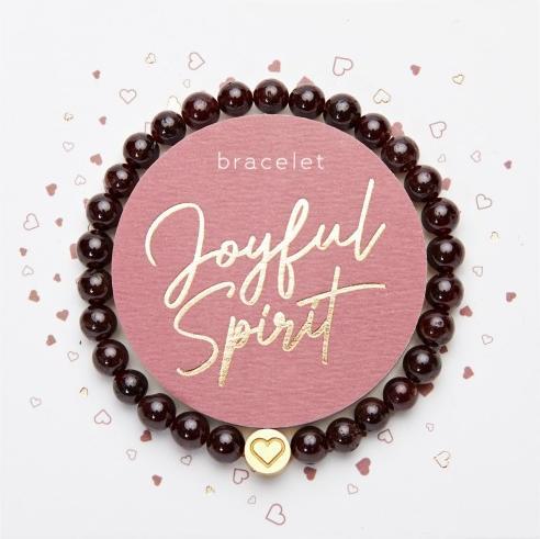 Immagine prodotto HCA Armband - "Joyful Spirit" - Granat (18 cm, Pietre preziose combinate con un elemento in acciaio inossidabile placcato oro)
