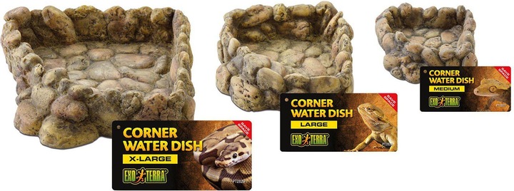 Actual product image Exo Terra Corner water bowl, M, 12.5 x 13 x 4 cm