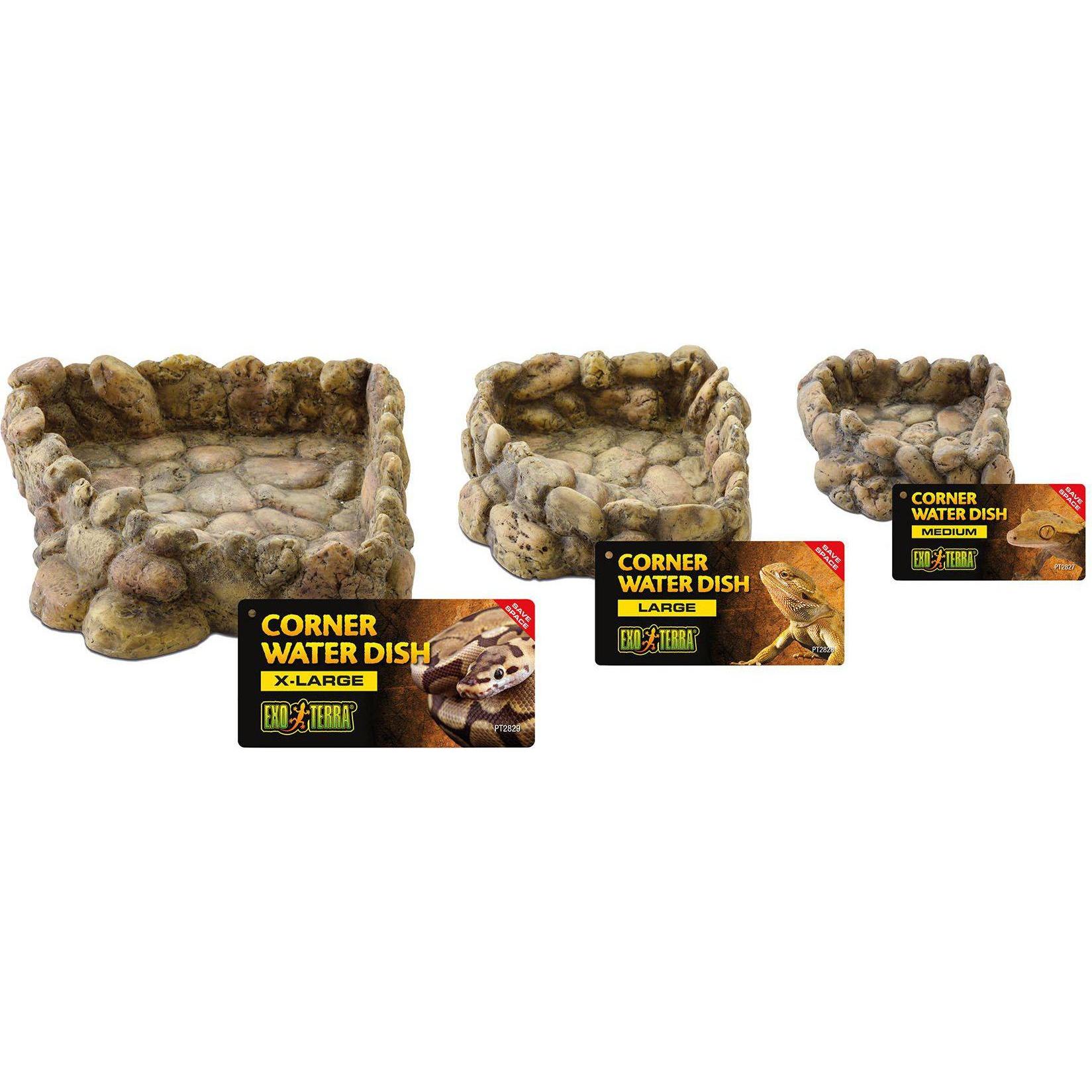 Meilleurs prix pour Exo Terra Ecuelle à eau d'angle, L, 16 x 18 x 5,5 cm, Aménagement pour terrarium