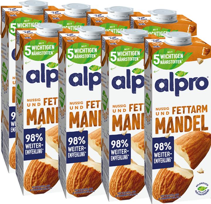 Produktbild Alpro Mandeldrink original (8 x 100 cl)