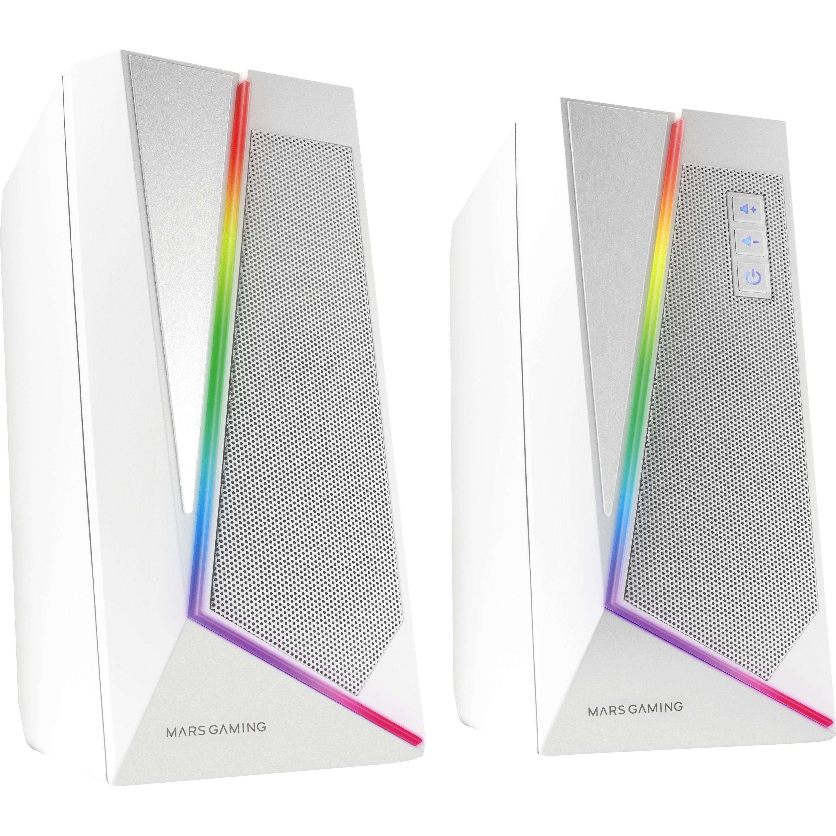 Thumbnail - Mars Gaming Enceintes Bluetooth Ms7 RGB (Blanc), PC Lautsprecher, Weiss