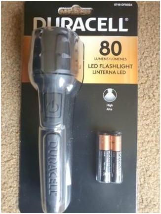 Produktbild Duracell LED Flashlight 80 Lumen Rubber (80 lm)