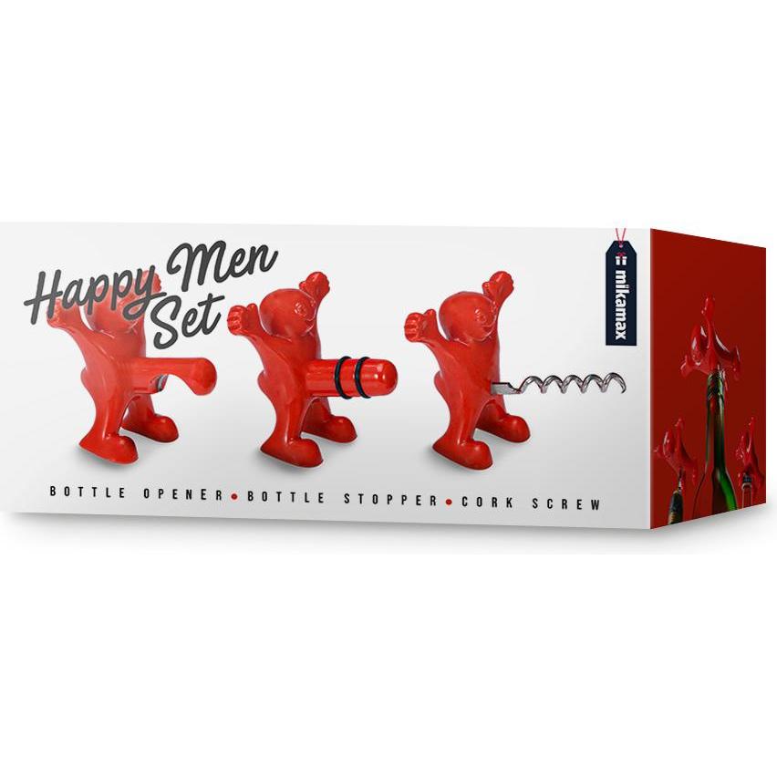 Thumbnail - Mikamax Happy Men Set (05024), Flaschenöffner, Rot