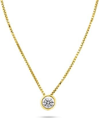 Actual product image Brilio Silver - Timeless gold plated necklace with zircon NCL75Y