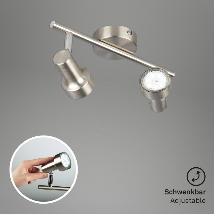 Produktbild Briloner LED Deckenleuchte, matt-nickel, 2xLED/GU10/3W (260 lm, GU10)