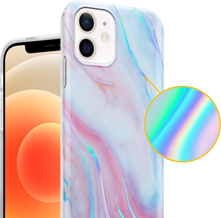 Produktbild Cadorabo IMD TPU Bunter Marmor Cover (Apple iPhone 12, Realme 12 Pro+)