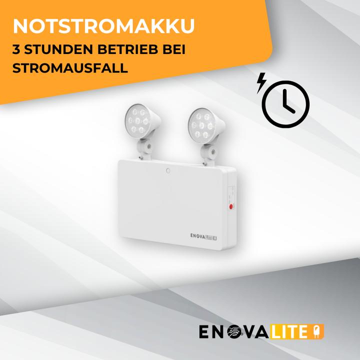 Image du produit Enovalite Luminaire de chemin de fuite à LED, 6 W, Twin Spot, montage mural