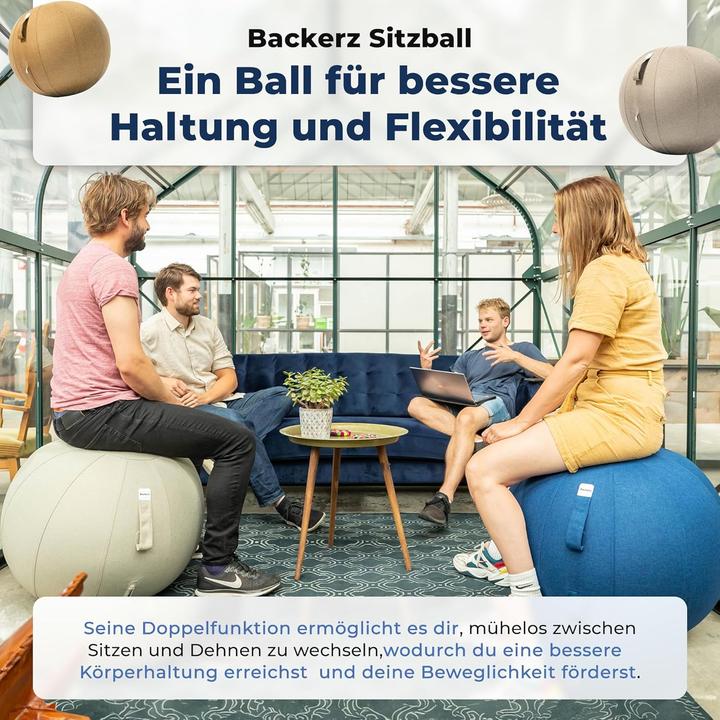 Image du produit Backerz Ergonomischer Sitzball für Büro und Homeoffice (65 cm) (65 cm)